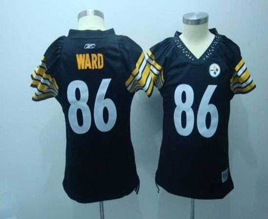 Steelers #86 Hines Ward Black Women's Field Flirt Stitched NFL Jersey